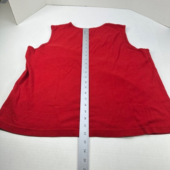 CJ Banks Women's Size 1X Top V-Neck Sleeveless Red Top Preowned - Picture 10 of 11